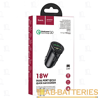 Автомобильное З/У HOCO Z39 2USB 2.4A QC3.0 черный (1/14/140) 