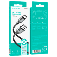 Кабель Borofone BX101 USB (m)-Type-C (m) 1м 3.0A TPE черный