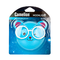 Ночник Camelion NL-242 "Медведи очкарики" 0.5W 220V в розетку синий (1/24/72)