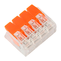 Компактная соединительная клемма 4-х проводная с рычажками (цена за 1 шт.) (100/4000)