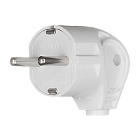 Вилка электрическая Makel С/З угловая белый 10027 (1/125)