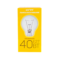 Лампа накаливания Старт E27 40W 220-240V груша Б прозрачная (1/100)