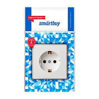 Розетка Smartbuy "Сириус" 1гн. 16A С/З пластик белый