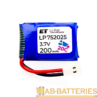 Аккумулятор ET LP752025-20CM Li-Pol, 3.7В, 200мАч (1/20)