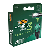 Сменные кассеты BIC "Flex 3 Hybrid" SENSITIVE 4шт. (цена за 1 шт) (4/24/96)