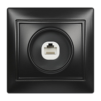 Розетка Smartbuy компьютерная RJ-45 1-местная черная "Венера"