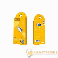 Переходник HOCO UA10 microUSB (m)-USB (f) пластик серебряный (1/32/320) 