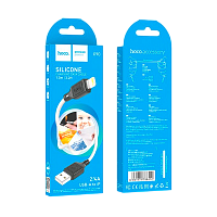 Кабель HOCO X90 USB (m)-Lightning (m) 1м 2.4A силикон белый (1/37/370)