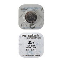 #Батарейка Renata 357 (SR44W) Silver Oxide 1.55V (1/10/100)
