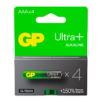 Батарейка GP ULTRA PLUS G-tech LR03 AAA BL4 Alkaline 1.5V (4/40/320) R