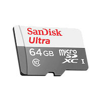 Карта памяти microSD SanDisk Ultra Light 64GB Class10 UHS-I (U1) 100 МБ/сек с адаптером (1/100)
