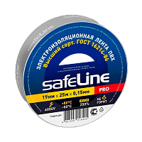 Изолента Safeline 19мм*25м ПВХ серо-стальной (10/160)