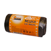 Мешки для мусора Рыжий кот 60л 5мкм ПНД 50шт. черный (1/30)