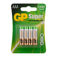 Батарейка GP Super LR03 AAA BL4 Alkaline 1.5V (4/40/160/320) R 
