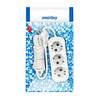 Удлинитель Smartbuy 3р.С/З 16A 1.5м ПВС белый (1/40)