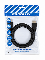 Кабель Ergolux ELX-VC05 HDMI (m)-HDMI (m) 2м PVC черный в пакете (1/10/200)