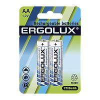 Аккумулятор бытовой Ergolux HR6 AA BL2 NI-MH 2700mAh (2/24/384)
