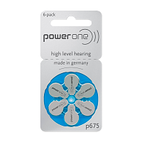Батарейка PowerOne IMPLANT PRO+ ZA675 BL6 Zinc Air 1.45V (6/60/300)