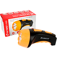 Фонарь туристический Ultraflash LED3804 0.5W 4LED от аккумулятора IP22 черный желтый (1/5/80)