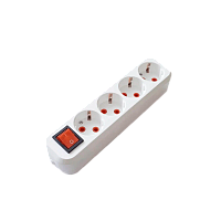 Колодка Прогресс 4р.С/З с выкл. белый (без инд.упаковки) (1/10/50)