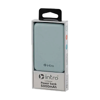 Внешний аккумулятор Intro PB600 5000mAh 2.0A 2USB/Type-C синий (1/50)