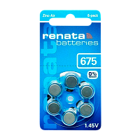 Батарейка Renata ZA675 BL6 Silver Oxide 1.45V (6/60/300/3000)
