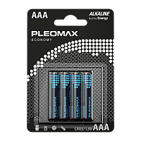 Батарейка Pleomax ECONOMY LR03 AAA BL4 Alkaline 1.5V (4/40/400/25600) 