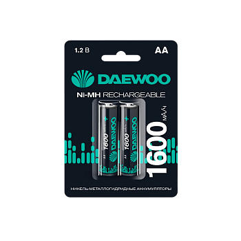 Аккумулятор бытовой Daewoo HR6 AA BL2 NI-MH 1600mAh (2/20/100) 