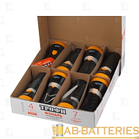 Фонарь туристический Трофи TA4 0.5W 4LED от аккумулятора прямая подзарядка черный желтый 8шт. в пром