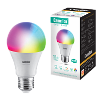 Лампа светодиодная Camelion A60 E27 11W 220V груша Smart Home RGB+WiFi (1/10/100)