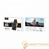 Держатель автомобильный HOCO CA34 в воздуховод+присоска золотой (1/38)  | Ab-Batteries | Элементы питания и аксессуары для сотовых оптом