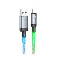 Кабель HOCO U112 USB (m)-Lightning (m) 1м 2.4A ПВХ серый (1/22/220)