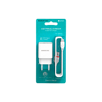 Сетевое З/У Borofone BA20A 1USB 2.1A с кабелем Type-C белый (1/48/192)