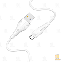 Кабель Borofone BX18 USB (m)-microUSB (m) 2м 1.6A ПВХ белый (1/360)