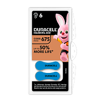 Батарейка Duracell ACTIVAIR ZA675 BL6 Zinc Air 1.45V (6/60/600)