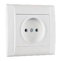 Розетка Makel Defne 1гн. 16A Б/З пластик белый 42001022 (1/12)