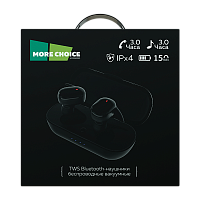 Наушники внутриканальные MORE CHOICE BW05 bluetooth 5.3 с микр. черный