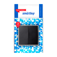 Выключатель Smartbuy "Сириус" 2-клав.10A черный