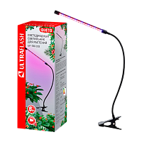 Светильник настольный Ultraflash UF-780 ФИТО 8W 230V прищепка черный (1/20)