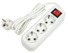 Удлинитель Smartbuy NEW 3р.С/З 16A 1.5м с выкл. ПВС 3x1мм² белый