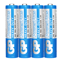 Батарейка GP PowerPlus R03 AAA Shrink 4 Heavy Duty 1.5V (4/40/200/1000) R