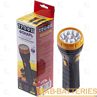 Фонарь туристический Трофи TA12 1W 9LED от аккумулятора FM черный (1/10/60)