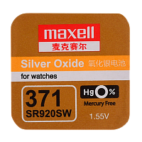 Батарейка Maxell 371 (SR920SW) BL1 Silver Oxide 1.55V 0%Hg (1/10/100)