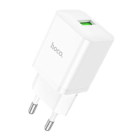 Сетевое З/У HOCO N26 1USB 18W QC3.0 белый (1/13/130)