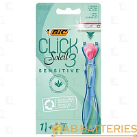 Бритва BIC "CLICK SESITIVE 3" 3 лезвия 2 кассеты пластиковая ручка (1/10)