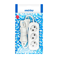 Удлинитель Smartbuy 3р.Б/З 10A 5.0м белый (1/40)
