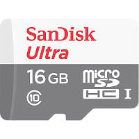 Карта памяти microSD SanDisk ULTRA 16GB Class10 UHS-I (U1) 48 МБ/сек без адаптера