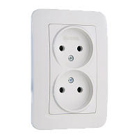 Розетка Makel Lillium Natural 2гн. 16A белый 55017 (1/12)