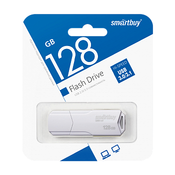 Флеш-накопитель Smartbuy Clue 128GB USB3.1 пластик белый 
