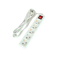 Удлинитель Прогресс Standard 5р.С/З 10A 5.0м с выкл. 3x1мм² белый (1/20)